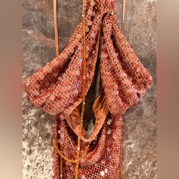 12th Tribe Sequin Bronze Backless Dress - Picture 8 of 10